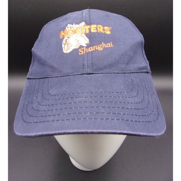 Hooters Other - Hooters Hat Shanghai Logo Cap One Size Snap Buckle Black Vintage